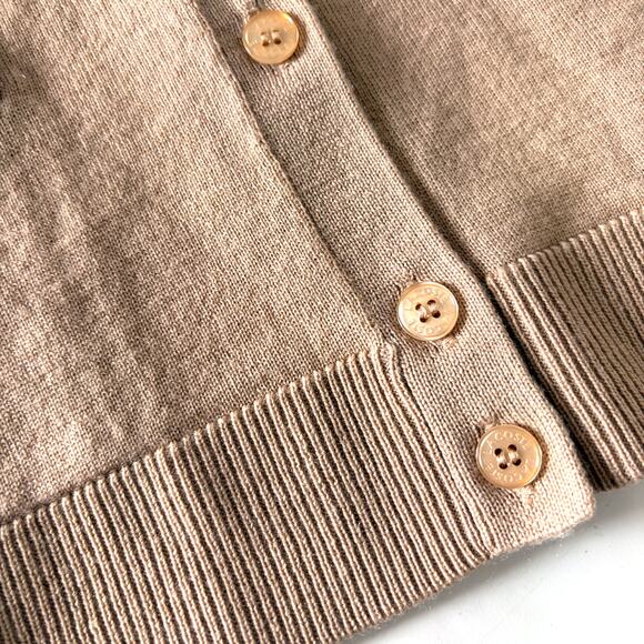 LACOSTE NWOT 100% Merino Wool Classic Cardigan in Tan Size 44/ M - Picture 9 of 12